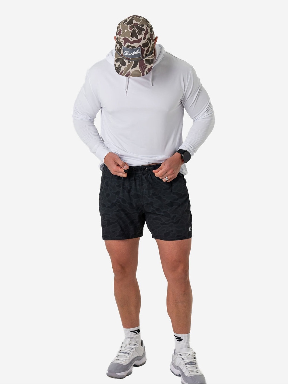 Burlebo Men’s Athletic Shorts Lined in Black Camo Size 2XL Athleisure Outdoors - Picture 3 of 8